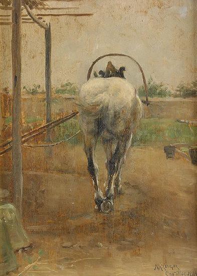 Nils Kreuger Labor - horse pulling a threshing machine